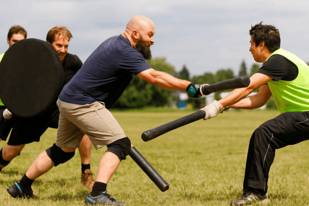 zwei Jugger spieler duelieren sich